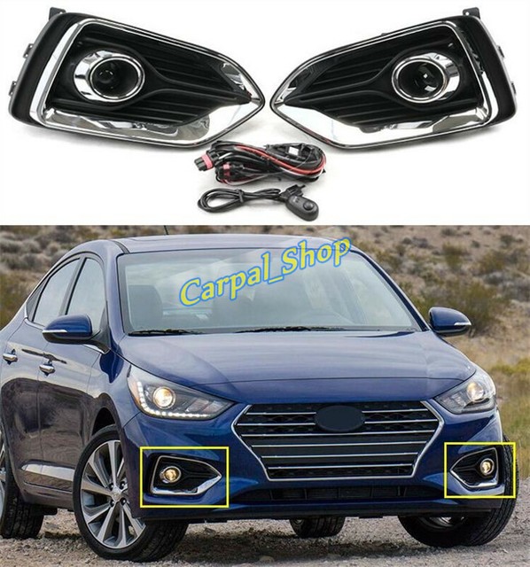 For Hyundai Accent 20182020 Clear Front Fog Lamp Kit w/Bulb Switch