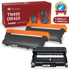TN450 High Yield Toner Cartridge & DR420 Drum for Brother HL-2270DW HL-2240 Lot