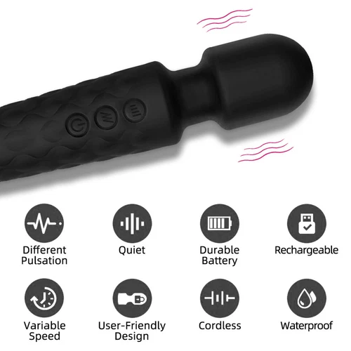 Handheld Massager 20 Speed Wand Vibrating Massage Magic Full Body Therapy Motor - Picture 5 of 24