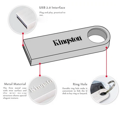 Kingston DTSE9 USB 2.0 unità flash chiavetta di memoria 8 GB 16 GB 32 GB 64 GB 128 GB 256 GB - Immagine 4 di 4
