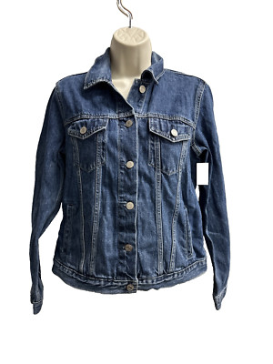 NEW GAP Womens M Long Sleeve Button Down Jean Jacket Denim NWT