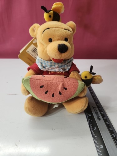 Vintage Disney Store Winnie the Pooh 8” Summer Fun Pooh Mini Bean Bag Plush - Picture 4 of 4