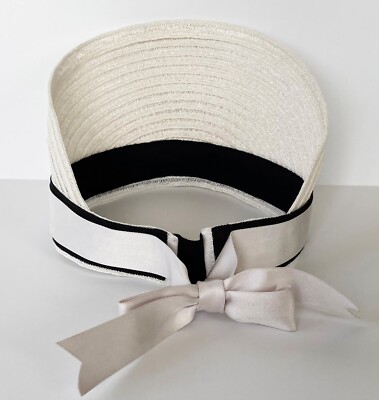 CHANEL 22P CC CC Mark Ribbon Ribbon hat Sun visor Raffia White CHANEL 22P CC CC Mark Ribbon Ribbon hat Sun visor Raffia  main image 3