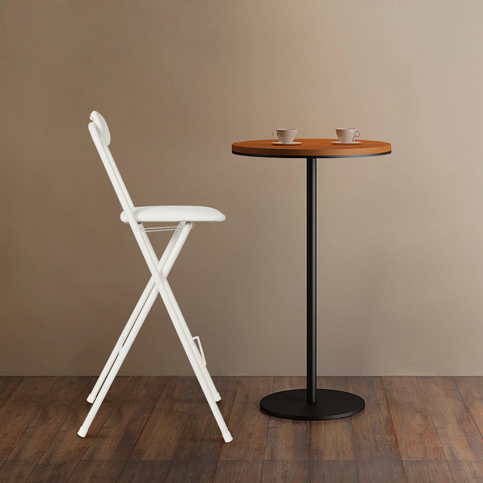 Silla Plegable Alta Silla Plegable Taburete Plegable Portátil con Respaldo Asiento 70cm Foto 3 de 4