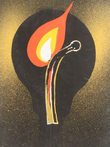 Pintura gouache contemporánea composición abstracta