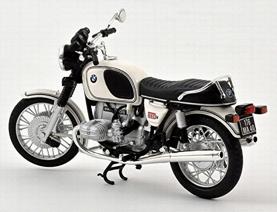 BMW R90/6 Motorrad Bike 1973-76 weiss white 1:18 Norev 182036 - Bild 3 von 4