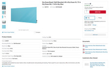 Blue Glass Dry Erase Board Panel for Wall Mounted and Magnetic 4ftX6ft