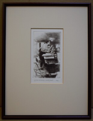 Dirigieren Hamlet, Opera North, Leeds. Drypoint vom gelisteten Künstler Alan Flood 1995