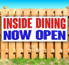 INSIDE DINING NOW OPEN Advertising Vinyl Banner Flag Sign
