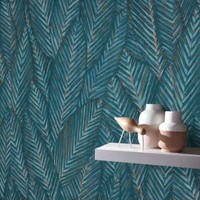 Vliestapete Blattmuster PalmbläTter Dschungel Exotisch Blau 10391-19 (3,10€/1Qm)