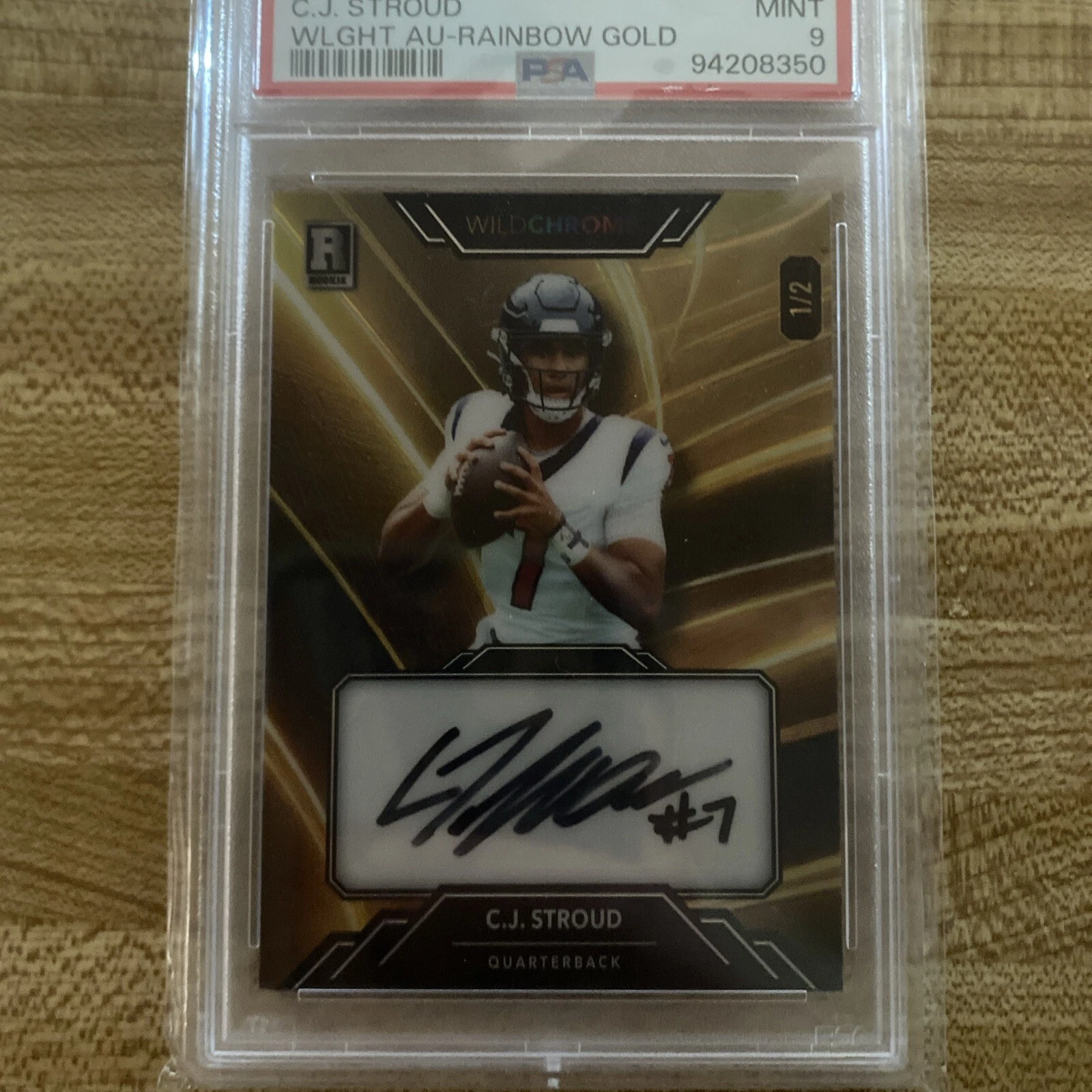 CJ Stroud Wild Card Wildchrome Pro-Look Hobby Wildlight Autograph #WCLA Rainbow Foil-Gold