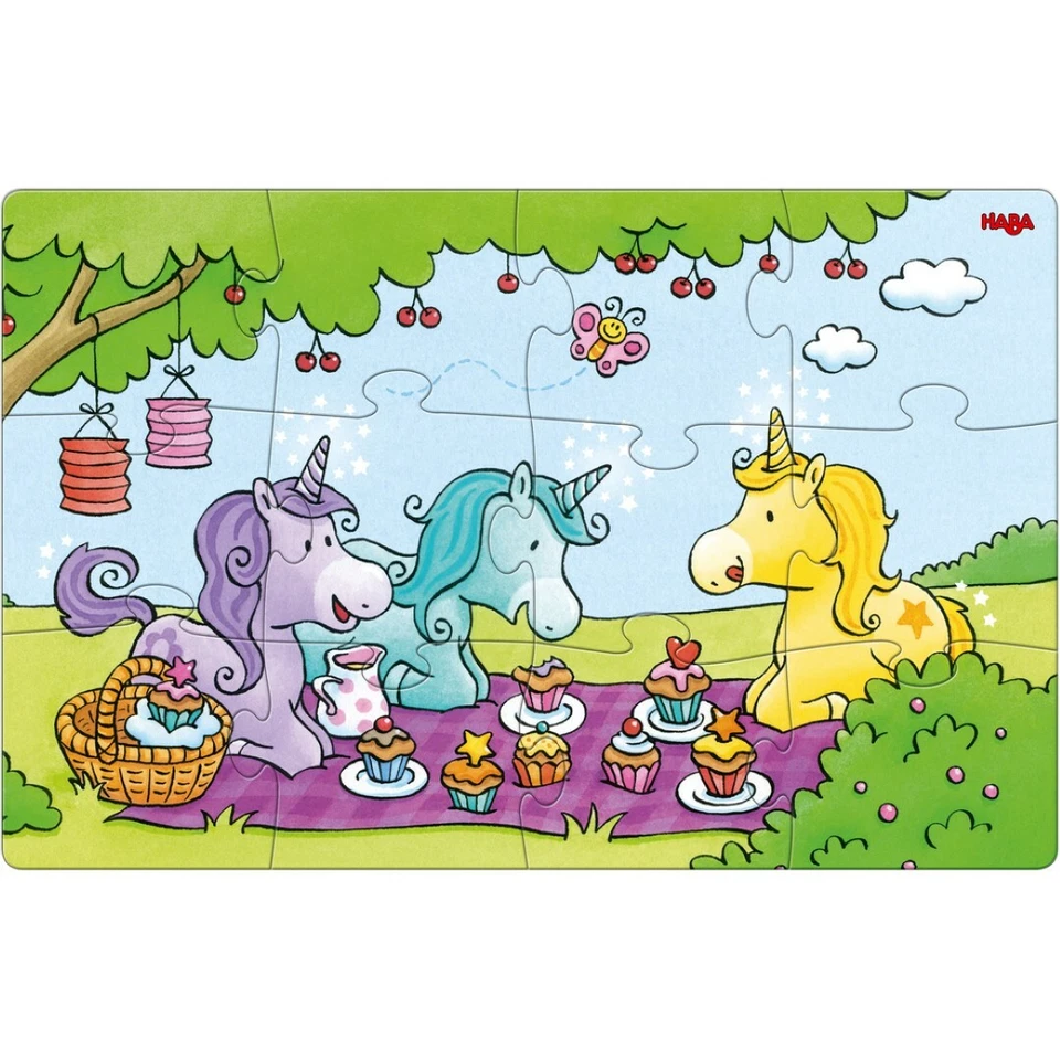 Haba 306164 Puzzles Einhorn Glitzerglück 12 Teile 2 Motive 3 Jahre Neu OVP - Bild 3 von 4