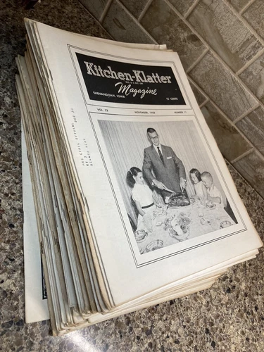 1951- 1958 Kitchen-Klatter Magazine Lot of 75 Iowa recipes Holidays Lot #4