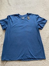 Alfani Women Short Sleeve V-Neck T-Shirt Blue Size L