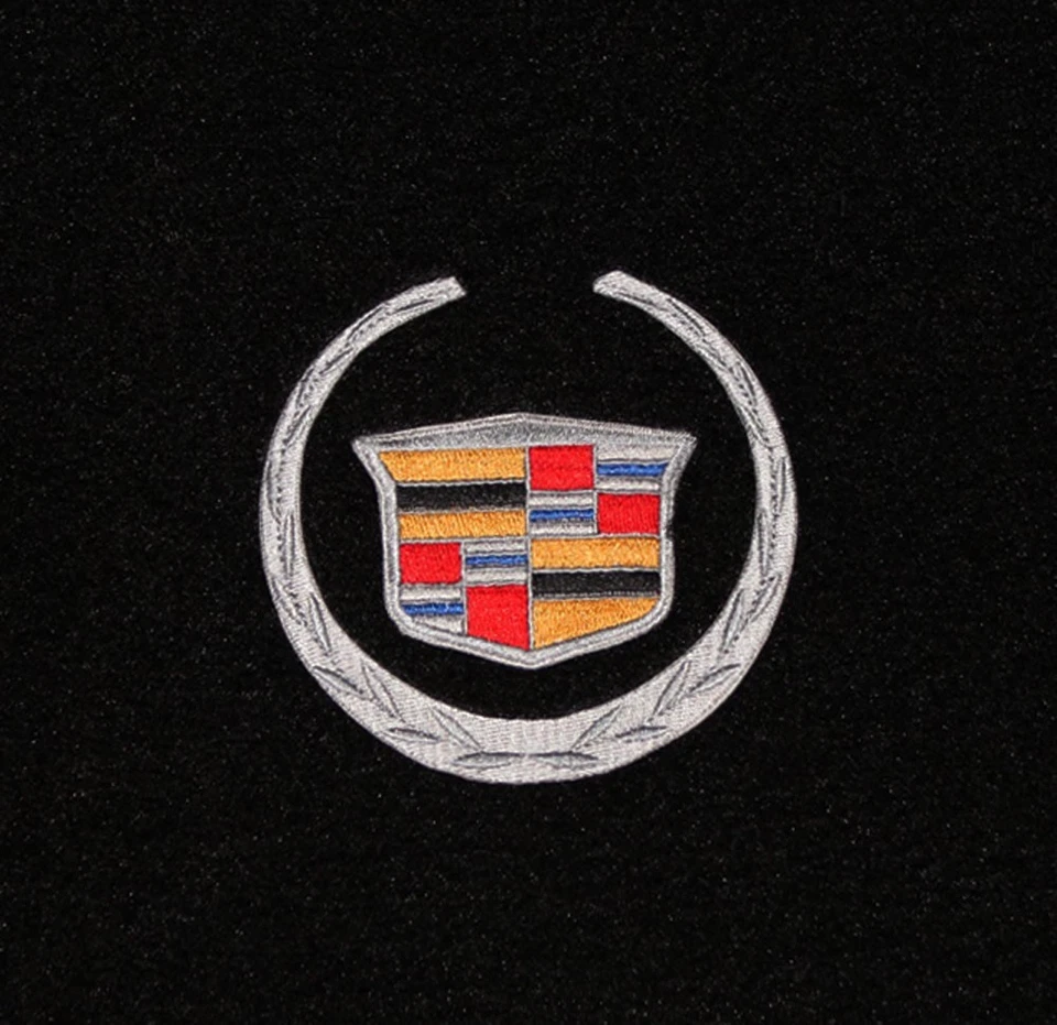 全新! 黑色脚垫 2010 - 2016 凯迪拉克 SRX 官方 Crest 标志银色 3 件 — 第 2/4 张图片