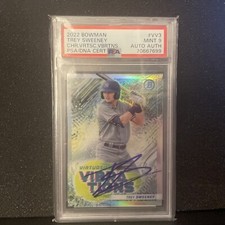 2022 Bowman Virtuosic Vibrations AUTO Trey Sweeney IP Authentic PSA 9 Yankees SP