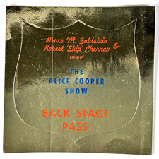 Boleto Alice Cooper Pass Vintage Original Back Stage Killer Tour Rhode Island 1972
