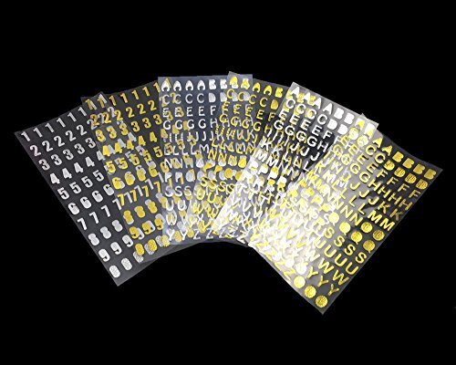 6 Sheets Glitter Gold and Silver Gift Self Adhesive Alphabet Letter and Number - Picture 2 of 7