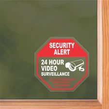 Security Alert 24 Hour Surveillance Front Static Cling