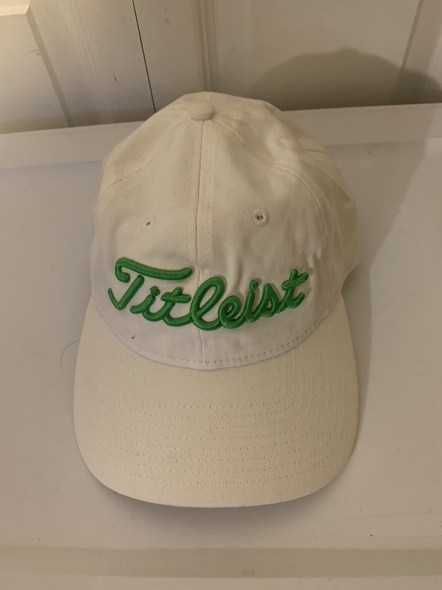 Titleist White Green writing Golf Hat Cap Adjustable Mayde Creek