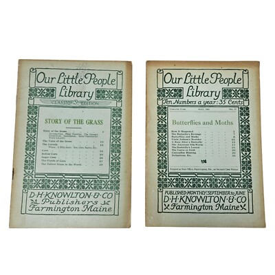 2 Book Lot: Our Little People Library Story Of The Grass & Butterflies And Moths