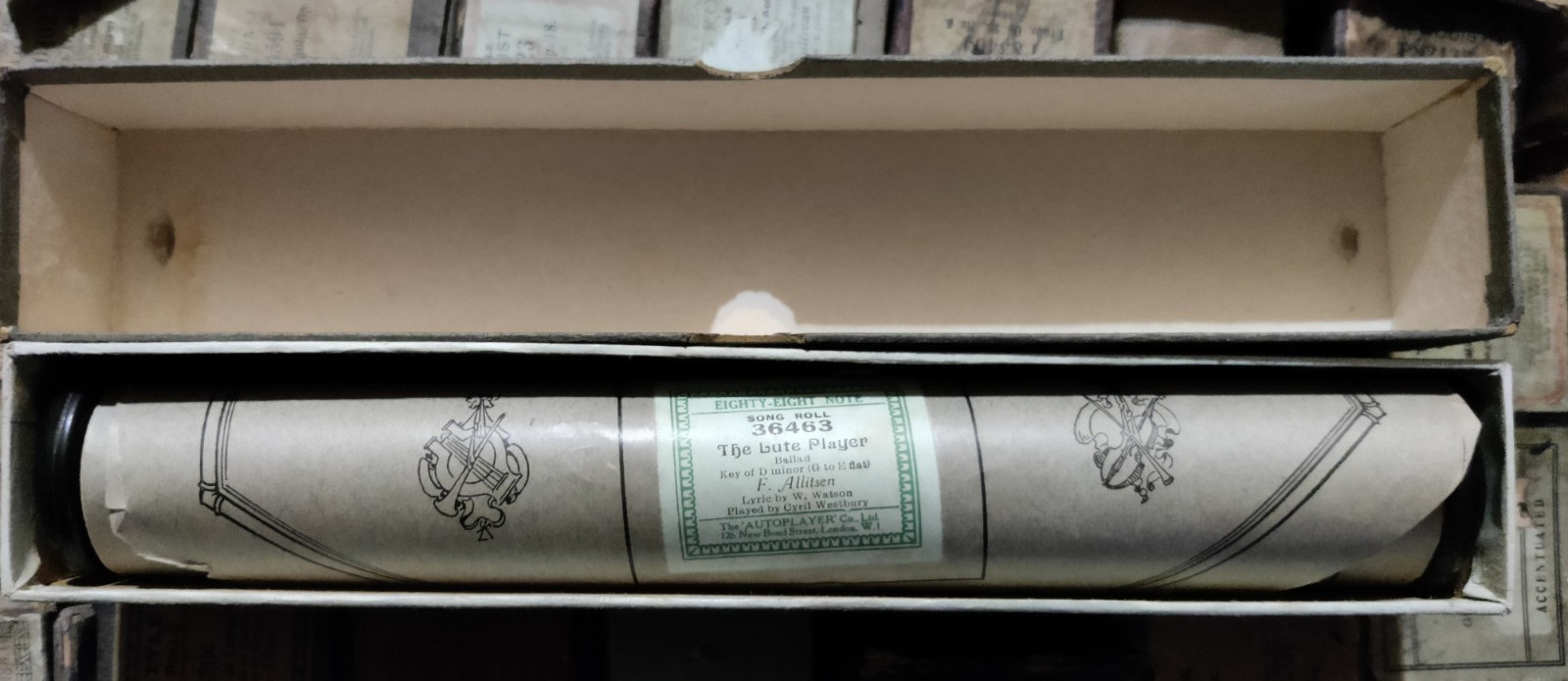 THE LUTE PLAYER F ALLITSEN Ballad 36463 - Player Piano / Pianola Roll image 2