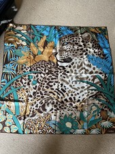 Cartier silk 90cm scarf with leopard design