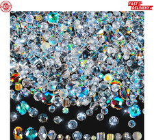 636Pcs Glass Beads for Jewelry Making, Assorted Crystal Beads with Loose Beads f