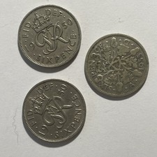 3 x old GB Sixpence Coins 1933 & 2 x 1950  (S15)