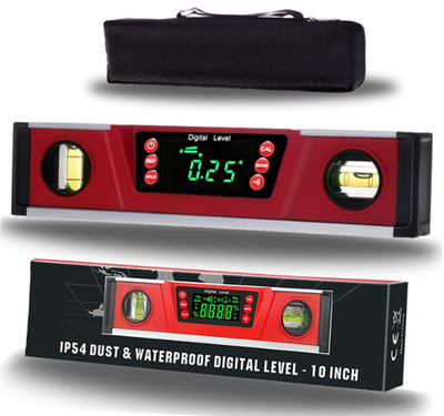 Nivel digital 10'' con imanes, pantalla LED, resistente IP54 portátil