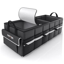 Large Black Car Organizer with Built-In Leakproof Trunk Organizer