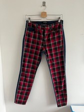 Jeans donna Desigual denim check tartan slim fit vita media alla caviglia W30 M/UK10