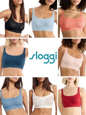 Sloggi ZERO Feel Bliss Top Non Wired Pullover Bra Seamless Underwear Lingerie