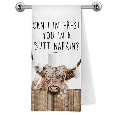 Funny Highland Cow Bathroom Hand Towels, Gifts for Cow Lovers, Farmhouse Dais...