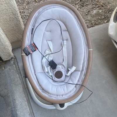 4moms Electronic Baby Swing Adjustable Speeds Portable Beige White Brown Infant