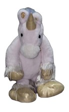 FAO Schwarz Dreamies White Unicorn Rainbow Mane  Tail Stuffed Animal Plush Toy