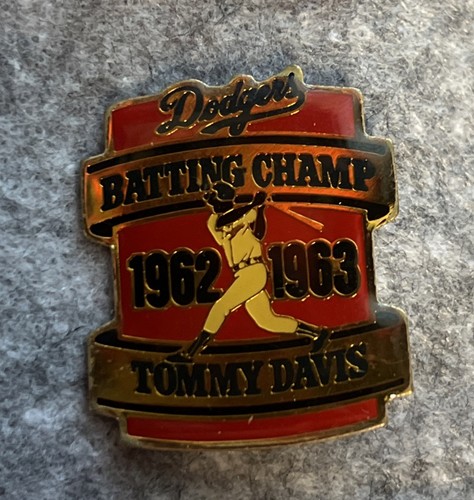 Dodgers Batting Champ 1962-1963 Tommy Davis Baseball Pin - 第 1/2 張圖片
