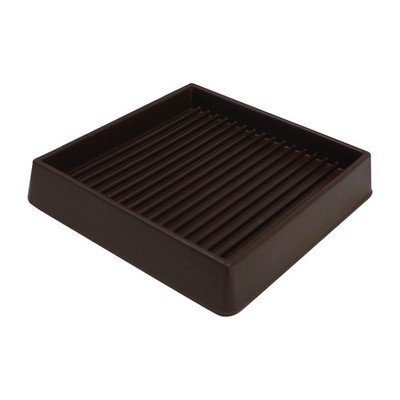 2 Pack 3'' Brown Square Rubber Furniture Cups  Protect Hardwood & Laminate Floors