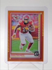 ISIAH PACHECO 2025 DONRUSS OPTIC FOOTBALL ORANGE PRIZM CHIEFS /299 Q1829