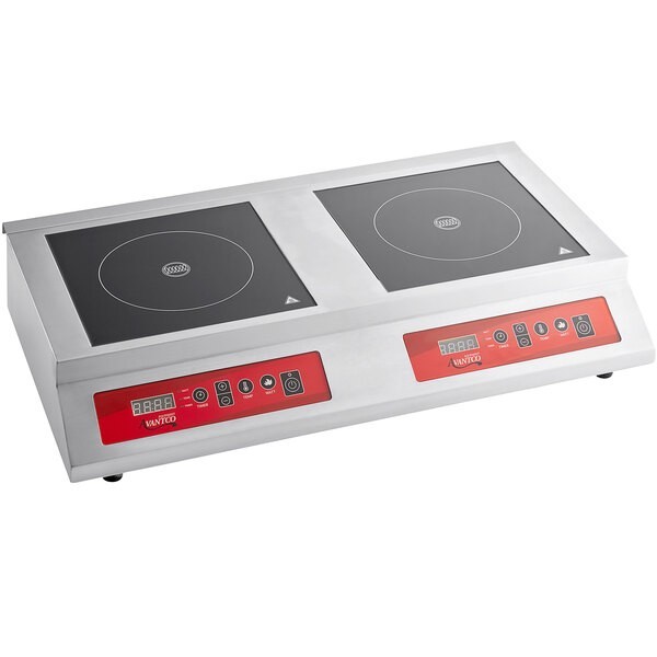Avantco Stainless Steel Double Countertop Induction Range - 208-240V