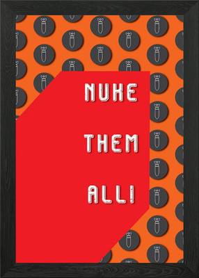 Nuke Them all Framed Wall Art Poster Canvas Print Picture
