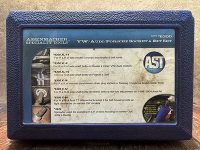 Assenmacher Specialty Tools #6300 Socket & Bit Set Spline Drive VW/AUDI/PORSCHE
