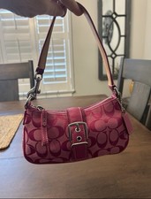 Coach Vintage 2003 pink jacquard and suede Demi Shoulder bag