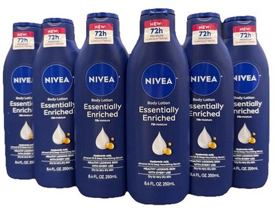 6 Pack: NIVEA Essentially Enriched Body Lotion Almond Oil Very Dry Skin 8.4 oz