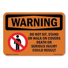 Do Not Sit Stand Or Walk On ANSI Warning Sign Metal Plastic Decal