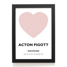 A4 PRINT - Acton Pigott, Shropshire - Word Heart Design - SJ5402