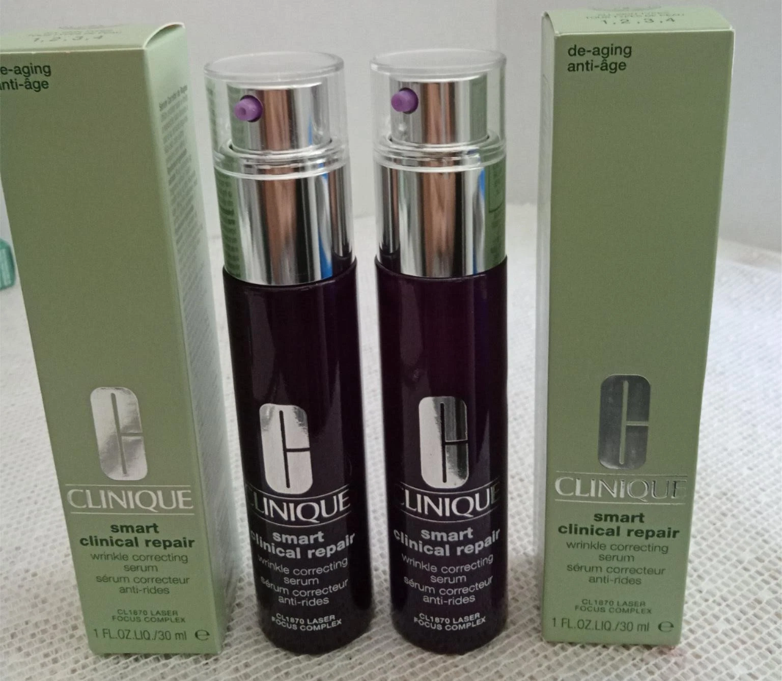 2x Clinique Smart Clinical Repair Wrinkle Correcting Serum 1 oz /30ml New in Box
