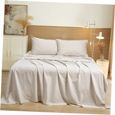 100 Garment Washed Cotton Sheets Set Size, Ultra Soft Cotton Twin Linen