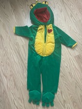 AUTÉNTICO DISFRAZ DE PELUCHE CORONA DORADA PRÍNCIPE RANA BÉSAME VERDE PARA NIÑOS 12-18 Meses
