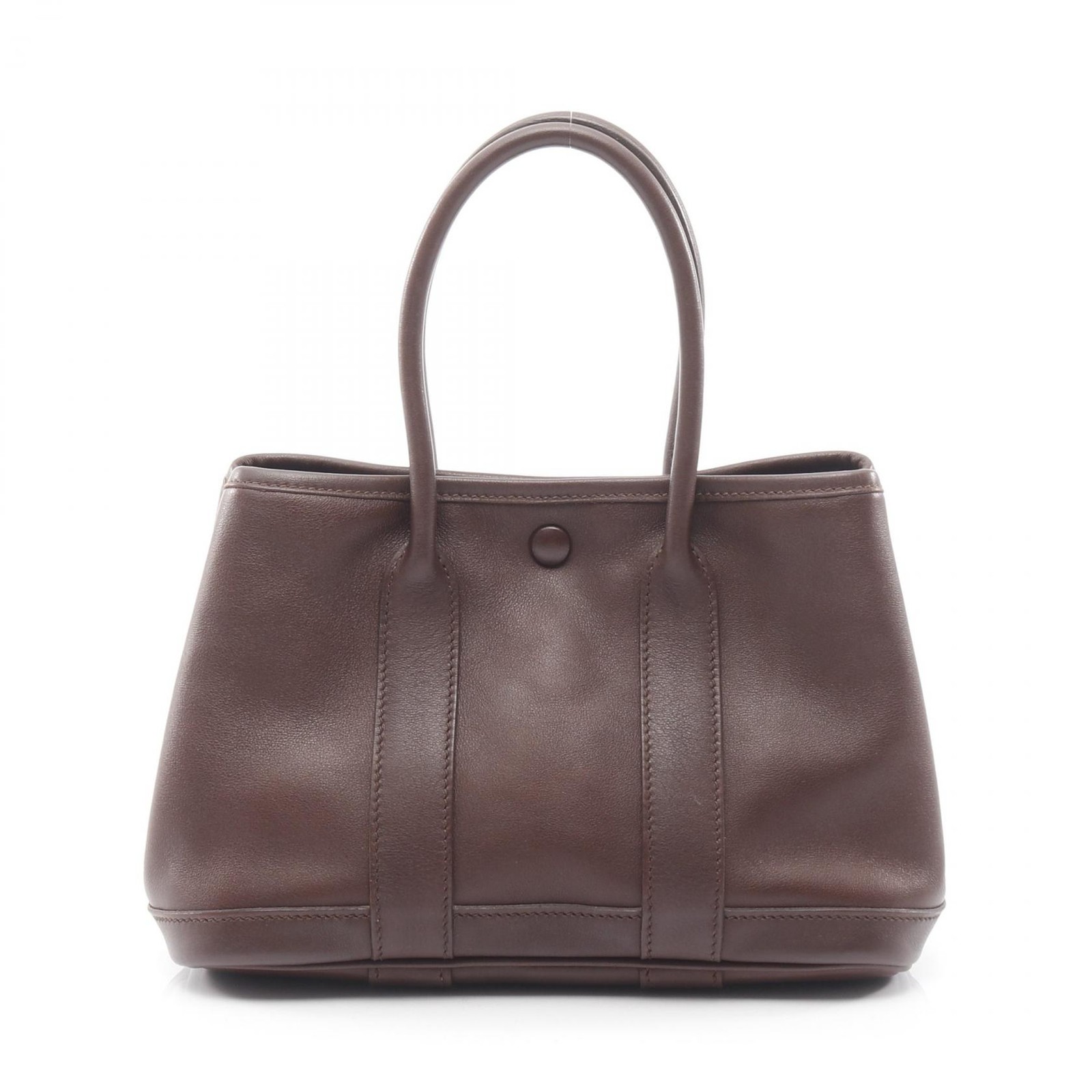 HERMES Garden party TTPM Tote hand Bag I Swift leather Brown Havane Used SHW